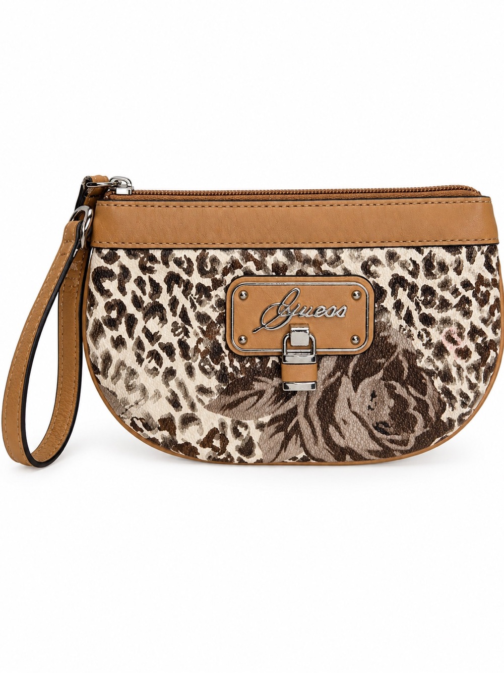 Vintage Guess Leopard Print Wristlet Clutch